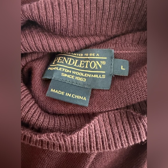 Pendleton 100% Merino Wool Turtleneck Sweater Long Sleeve Burgundy Women Large - Picture 4 of 5
